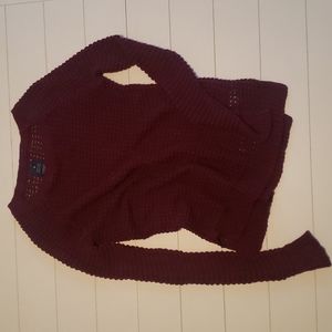 American Engel Outfitters burgundy crochet sweater